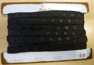 Snap/Poppa Tape. 18mm. Black & White. 10 metres.