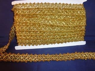 SP-02 Criss Cross Metallic Trimming.  2cm.   Gold & Silver.  10 metres