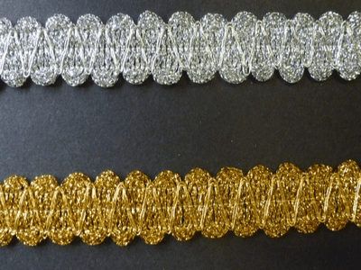 SP-05 Metallic Trimming.. 1.5cm.   Gold & Silver.  10 metres