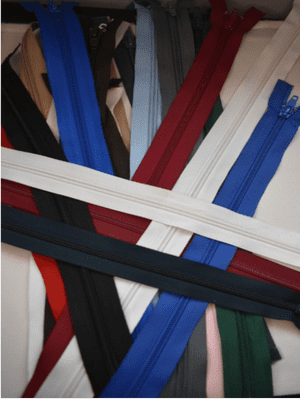 Special Offer Assorted  No. 5 Spiral Open End Zips.  Assorted sizes & Colours. 20 zips