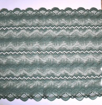 Stretch Lace.  8  (21cm) Green. 10 metres