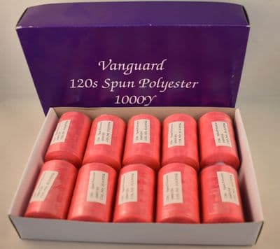 Vanguard Polyester Sewing Thread.  1000 Yards.  26 Colours. 10 reels