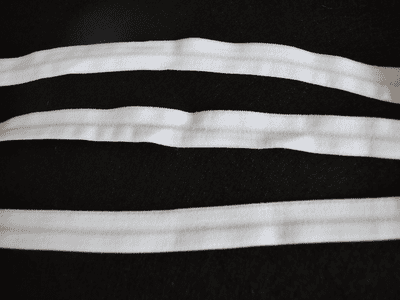 White  Fold Over Elastic. 14mm.