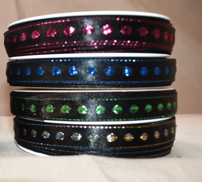 Woven Edge Christmas Ribbon. 12mm. Green, Gold, Pink & Royal