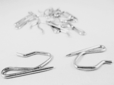 Zinc Pin Hooks.  Silver. Approximately 250 Pins