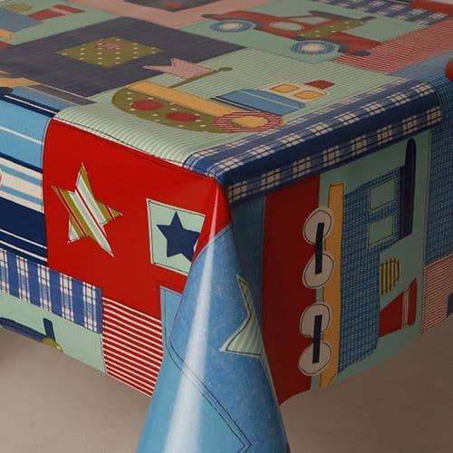 Ship Ahoy Blue Oilcloth 25m