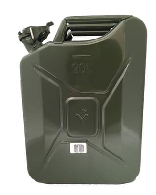 20 LITRE FUEL CAN HEAVY DUTY GREEN METAL JERRY PETROL FUELCAN