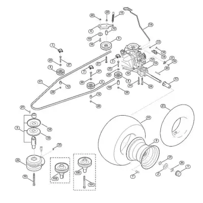 6165 704 2120 Transmission Drive Belt VIking MT 5097.1, MT 5112.1 Z, MT 6112.1 C, MT 6112.1 ZL