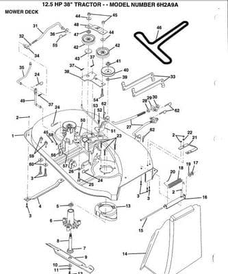 Cutter Deck Drive Belt Sears Craftsman AYP Rally 6H2A9A, 2E3B3A  Replaces 131290 532131290