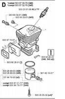 Cylinder & Piston Barrel Kit Fits Husqvarna 345 & 345e  340 & 340e & Jonsered 2145 Turbo CS2141, CS2145 Chainsaw 42mm Replaces 503870276