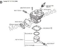 Cylinder & Piston Barrel Kit Husqvarna 359 & 357xp & Jonsered 2159, CS2159 Models - 47mm  Replaces 537157302