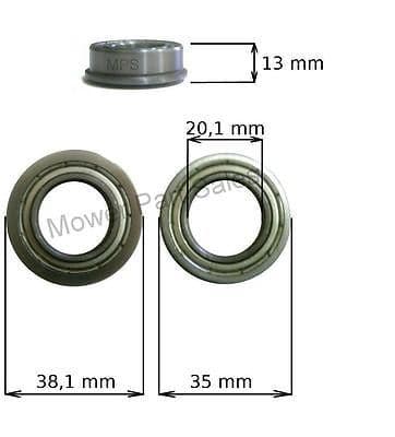 Front Wheel Bearing Castel Garden, Mountfield, Honda, Stiga, Alipina, Oleo Mac Mowers 125122200/2