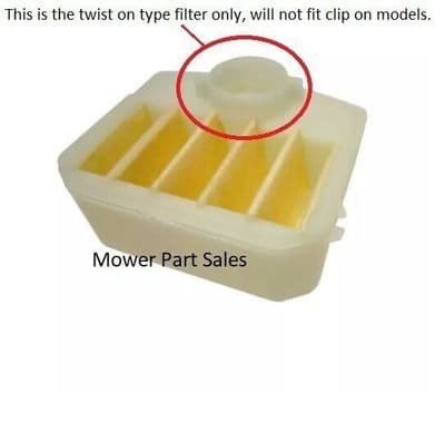 Husqvarna Air Filter Twist On Type 340, 345, 350, 351, Jonsered CS2141, CS2150 537024003