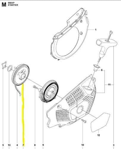Poulie De Démarreur Remplacement Pour Tronçonneuse Husqvarna 545, 550, 555, 560, 562, 572 XP/XPG - Réf. 505158101
