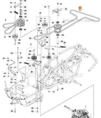 Rider R112 C, Rider 111 B Jonsered FR2311 M, FR2312 MA, Cutter Deck Belt 589531401, 506775801