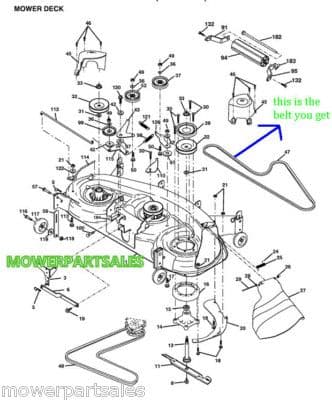 SECONDARY CUTTER DECK BELT HUSQVARNA GTH250, GTH2548, JONSERED LT2212A, CRAFTSMAN, 180808