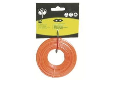 SQUARE BRUSHCUTTER STRIMMER CORD LINE Ø3.0MM X 15 METERS. MADE IN ITALY