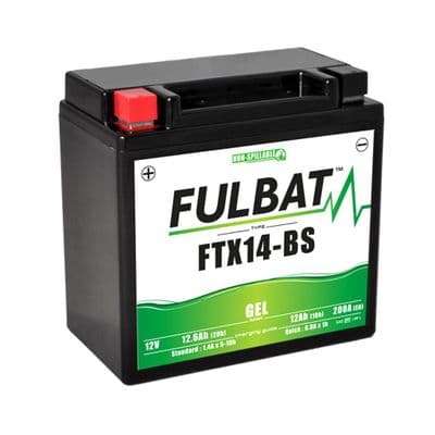 YTX14-BS 12V / 12AH Battery Fits Atv & Motorcycle Kawasaki: KVF650, SUZUKI: LT-A400, LT-V700F