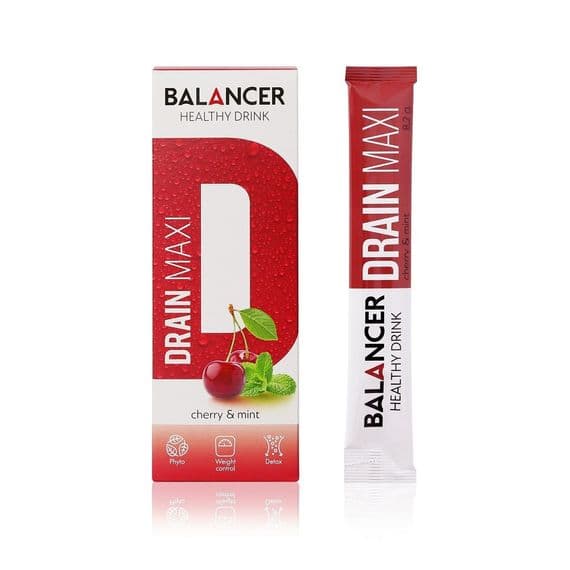 Balancer Drain Maxi Cherry-Mint Flavour Healthy Drink 10 Sticks