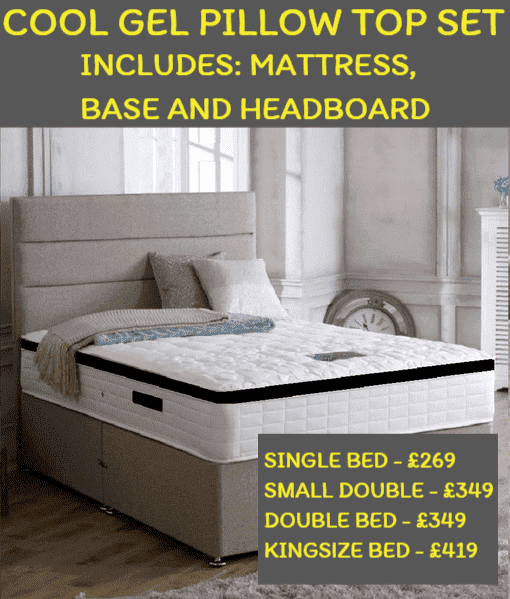 COOL GEL PILLOW TOP COMPLETE BED OFFER