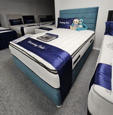 Double (4Ft6") Cool Gel Pillow Top Divan Bed - Medium Feel