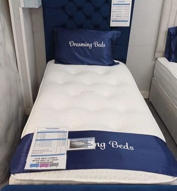 Double (4Ft6") Tuscany 1000 Pocket (Wool, Silk, Cashmere) Divan Bed - Soft Medium Feel