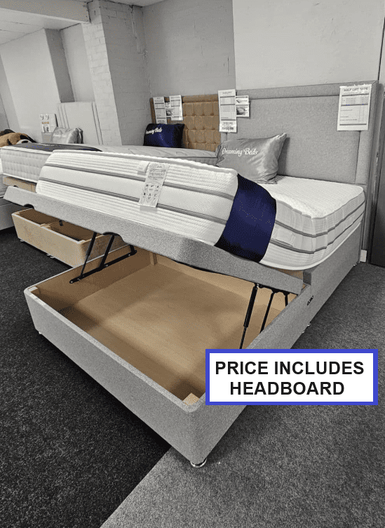 Kingsize (5Ft) Ottoman Half Lift Base (Double Gas Action) With Headboard