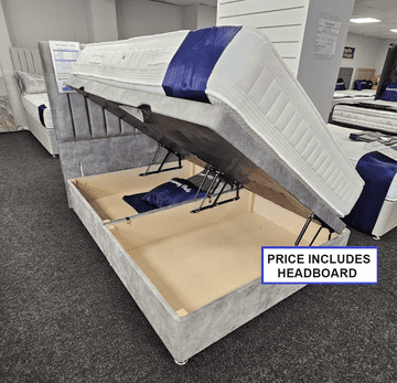 Single (3Ft) Ottoman Side Lift Base (Double Gas Action) With Headboard
