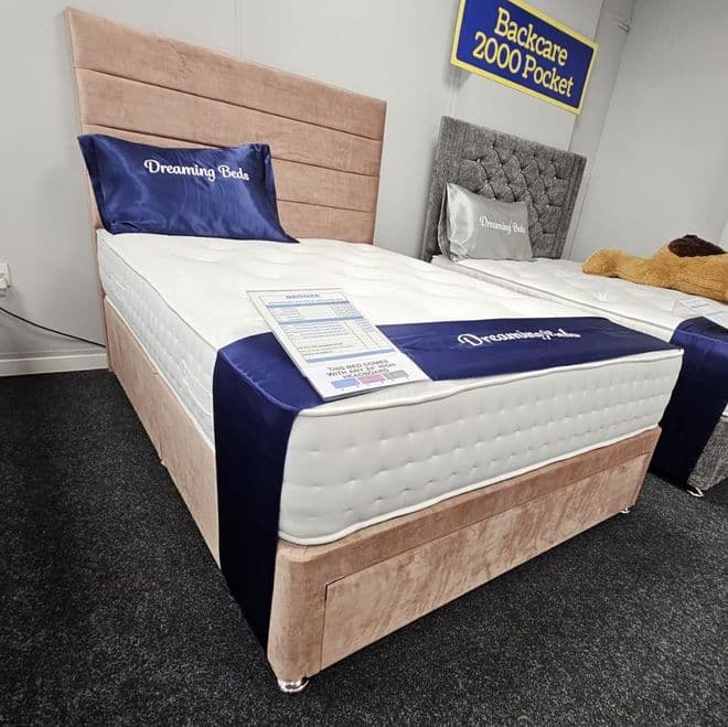 Small Double (4Ft) Bronze 1500 Pocket Divan Bed - Firm Feel