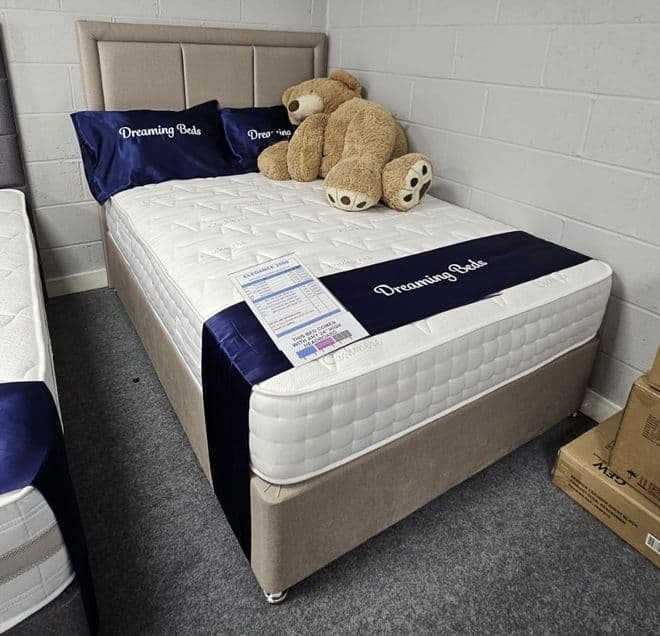 Small Double (4Ft) Elegance 2000 Pocket Cashmere (Dual Season) Divan Bed - Firm Feel