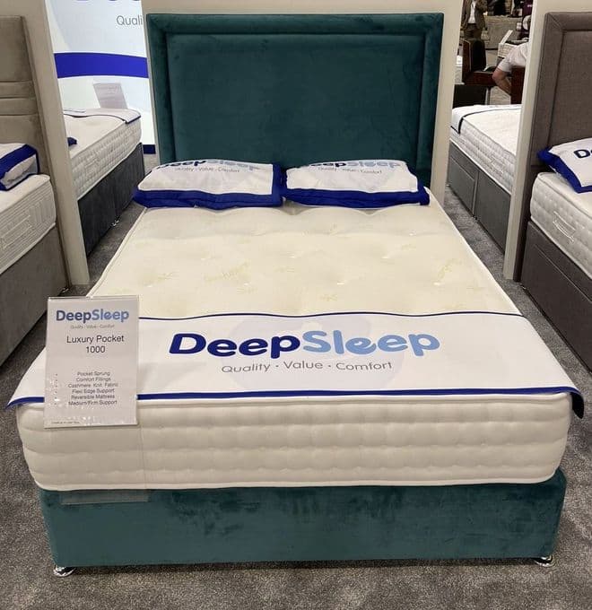 Small Double (4Ft) Luxury Pocket 1000 Divan Bed - Medium to Firm Feel