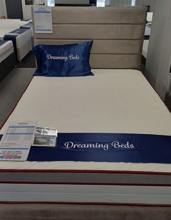 Small Double (4Ft) Madrid 1000 Pocket (Foam Encapsulated) Divan Bed - Medium to Firm Feel