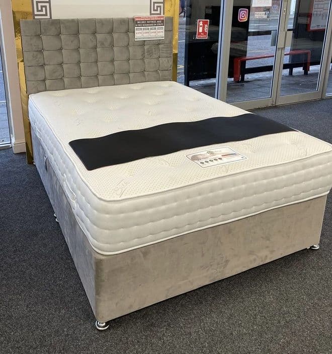 Small Double (4Ft) Silk 1000 Pocket (Dual Season) Divan Bed - Medium Feel