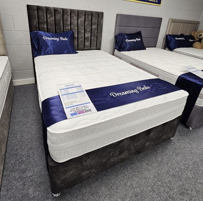 Small Double (4Ft) Sirocco 2000 Pocket Memory Cool Divan Bed - Medium Feel