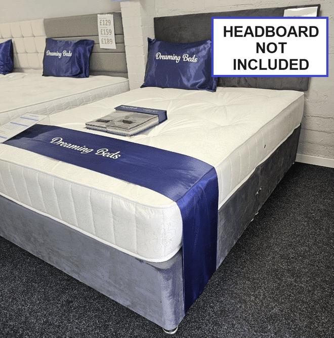 Small Double (4Ft) Windsor Divan Bed - Medium Feel (NO HEADBOARD)