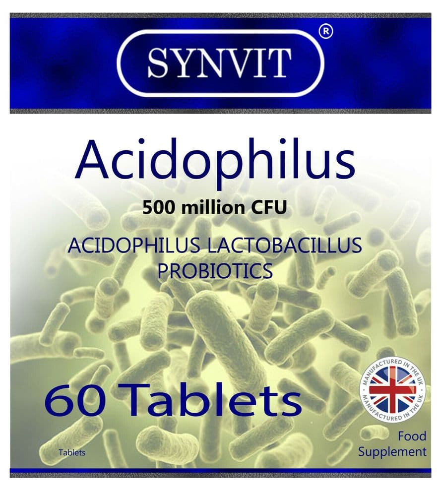 Probiotic Lactobacillus Acidophilus 500 Million 60 Tablets UK