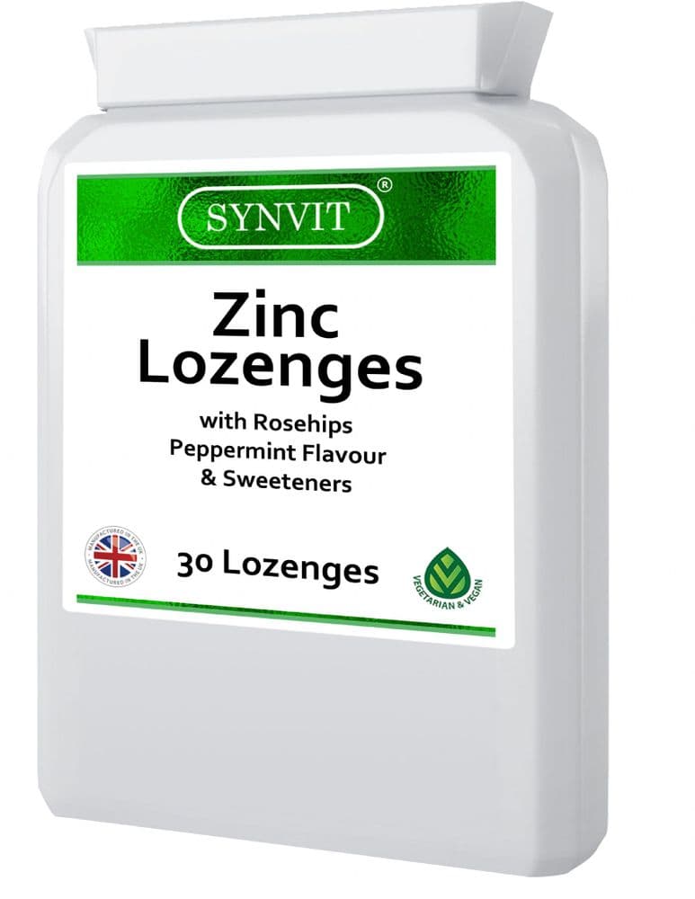 Zinc Lozenge Peppermint Rosehip Immune System Support 30 Tablets