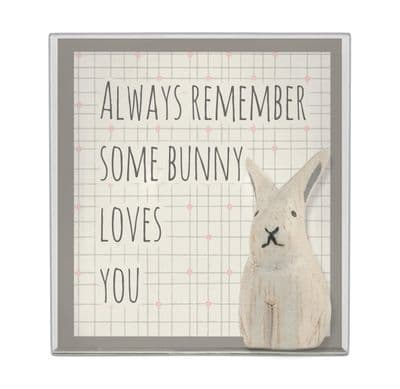 'Always remember some bunny loves you' Wooden Bunny Rabbit East of India Boxed Keepsake