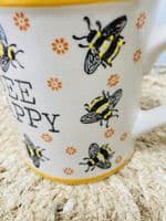 'Bee Happy' Bee Design Ceramic Mug