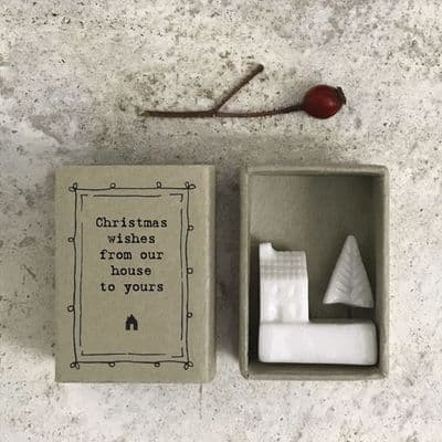 'Christmas Wishes From Our House to Yours ' Matchbox Keepsake by East of India