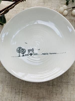 'Family Forever' Porcelain Trinket Dish,  East of India