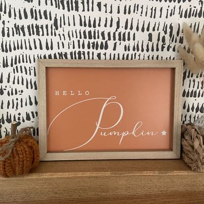 'Hello Pumpkin' Framed Halloween Print