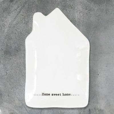 'Home Sweet Home' Porcelain House Trinket Dish, East of India