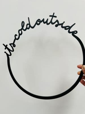 'It's Cold Outside' Festive Black Wreath/Hoop