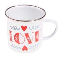 'Love' Enamel Mug