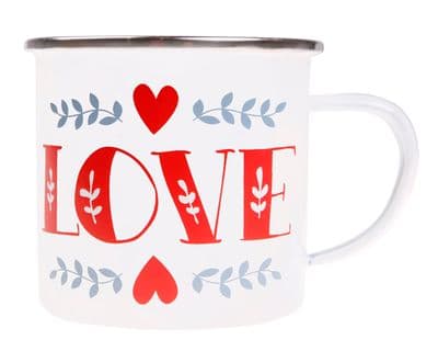'Love' Enamel Mug