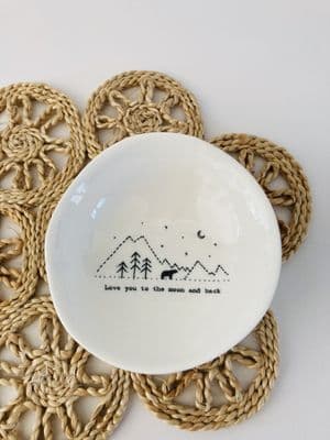 'Love you to the Moon and Back' Porcelain Wobbly Bowl, Medium
