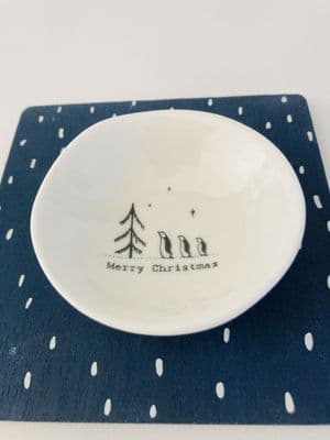 'Merry Christmas' Porcelain Wobbly Bowl, Small