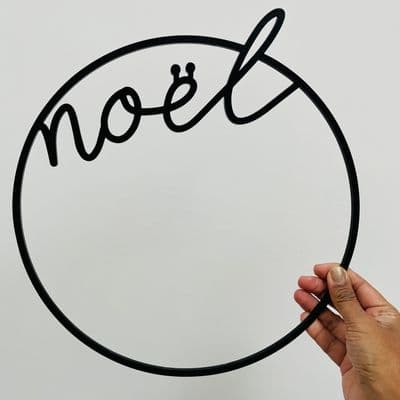 'Noel' Festive Black Wreath/Hoop
