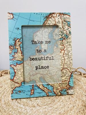 ***SECONDS*** 'Take me to a Beautiful Place' Map Photo Frame